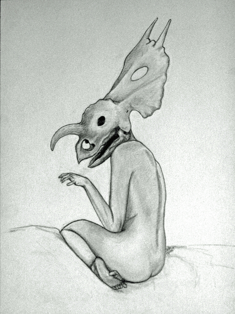Illustration for article titled Paleontological pin-up girls have dinosaur skulls for heads